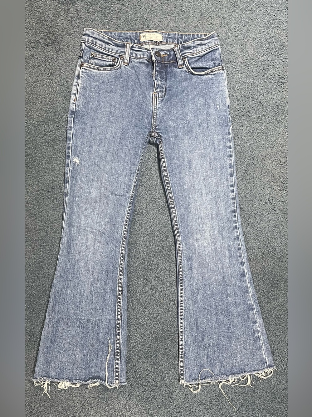 Free People Light Blue Flare Jeans with Raw Hem W 25 61855-16515125 womens